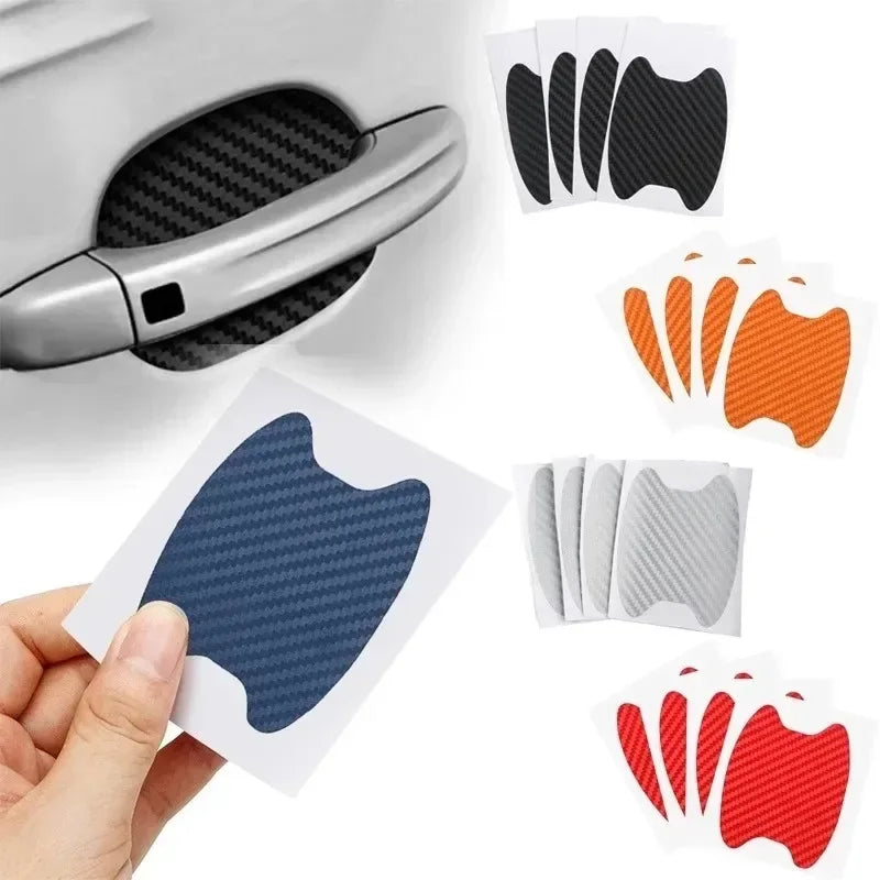 4-Piece Carbon Fiber Car Door Handle Protective Stickers - Urbizia