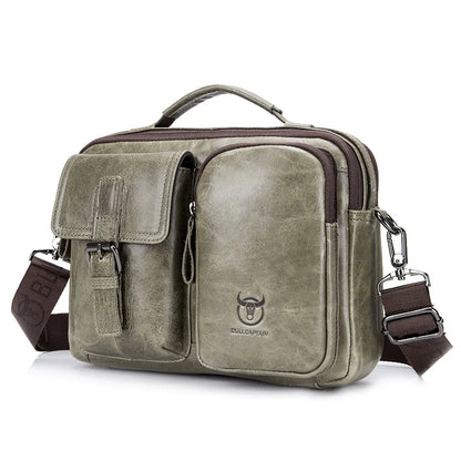 BULLCAPTAIN New Genuine Leather Men Crossbody Bag Male Briefcase Messenger Bag Casual Business Briefcase Style Men Shoulder Bag