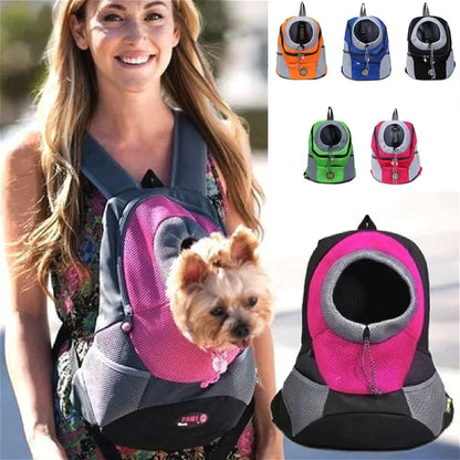 Outdoor Pet Dog Carrier Bag Portable Travel Backpack Front Bag Double Shoulder Mesh Backpack Head Carrying Bags For Cat - Urbizia