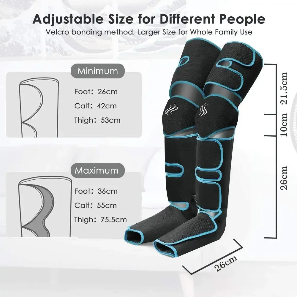Foot air pressure leg massager promotes blood circulation, body massager, muscle relaxation, lymphatic drainage device 360° - Urbizia