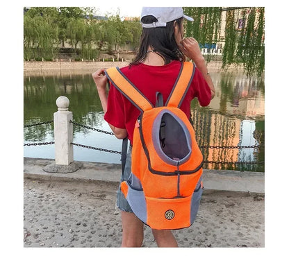 Outdoor Pet Dog Carrier Bag Portable Travel Backpack Front Bag Double Shoulder Mesh Backpack Head Carrying Bags For Cat - Urbizia
