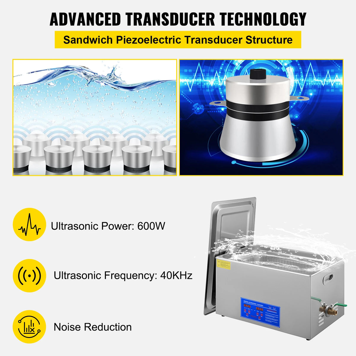 SucceBuy 1.3L 2L 3L 6L 10L 15L 22L 30L Ultrasonic Cleaner Lave-Dishes Portable Washing Machine Ultrasound Home Clean Appliances