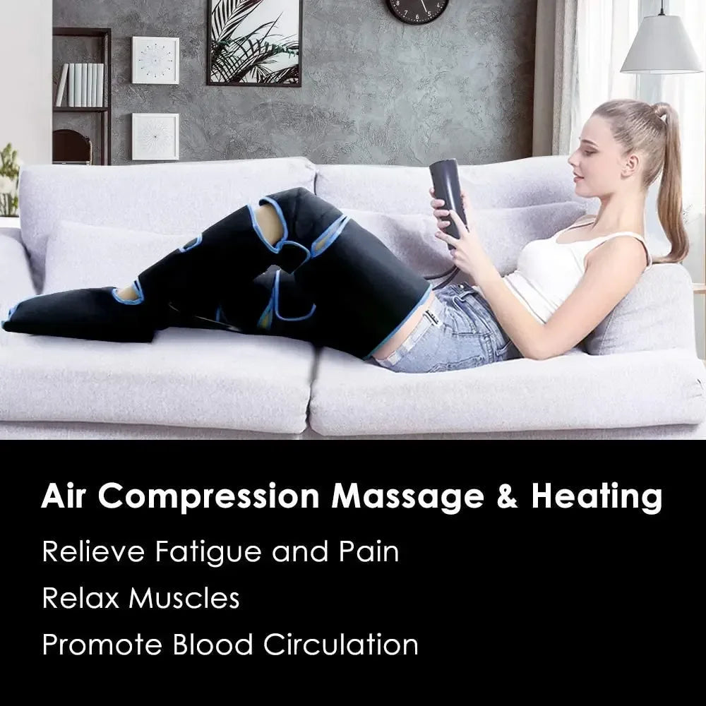 Foot air pressure leg massager promotes blood circulation, body massager, muscle relaxation, lymphatic drainage device 360° - Urbizia