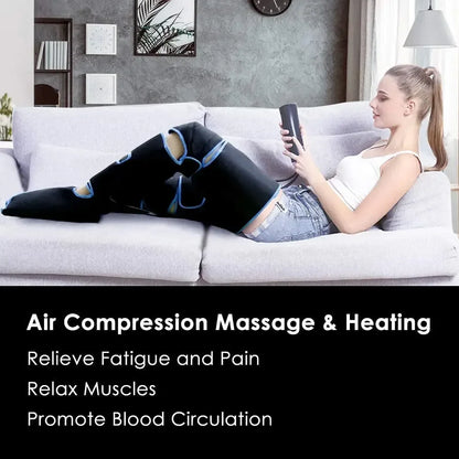 Foot air pressure leg massager promotes blood circulation, body massager, muscle relaxation, lymphatic drainage device 360° - Urbizia