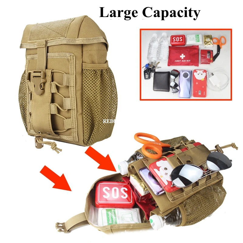 Tactical Pouch CS Dump Drop Pouch Outdooer Utility Pouch Bag Waterproof 1000D Nylon Folding Molle Dump Bag for Outdoor Hiking