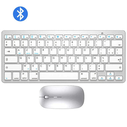French Bluetooth Keyboard Mouse Combo AZERTY Wireless Bluetooth Mice Ultra Slim Mute for Mac iPad iPhone iOS Android Windows