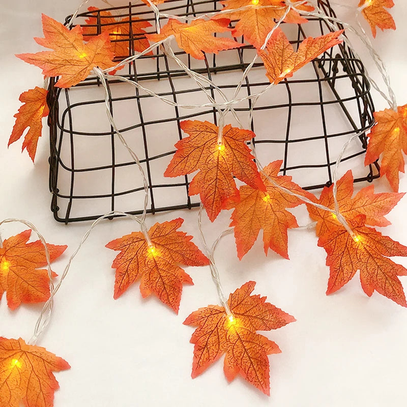 Maple Leaf LED Light String Garland