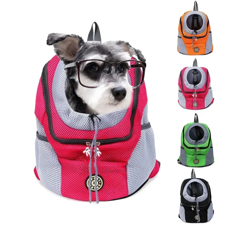 Outdoor Pet Dog Carrier Bag Portable Travel Backpack Front Bag Double Shoulder Mesh Backpack Head Carrying Bags For Cat - Urbizia