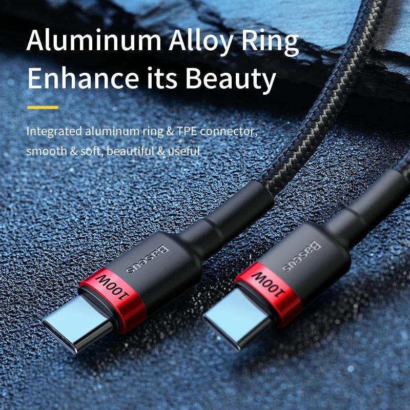Baseus 100W USB C to USB Type C Cable for MacBook Pro Quick Charge 4.0 Fast Charging For iPhone 17 16 15 Pro Max Charge Cable
