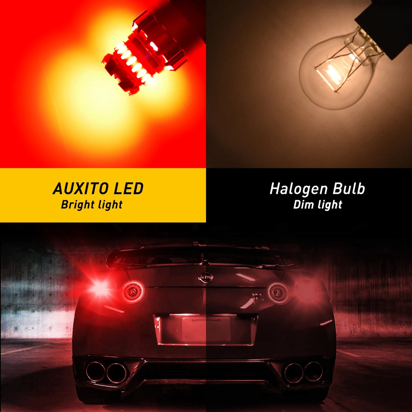AUXITO 2Pcs 1157 2057 2357 BAY15D  LED Lights Bulb Red  P21/5W 7528 For Car Rear Brake Stop Tail Automotive Light Bulb 12V