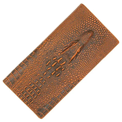 Men's Wallets Alligators Carteras Thin Mens Wallet PU Leather Clutch Made of Crocodile Pattern Long Purse Portafoglio Uomo