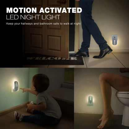SENSKY  Motion Sensor LED Night Light US PLUG  EU PLUG UK PLUG  For Hallway Pathway