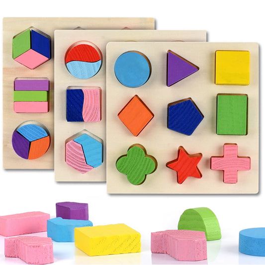 Wooden Geometric Montessori Puzzle – Educational Sorting Toy