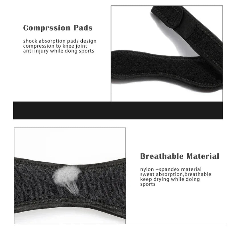 1 Piece Knee Patellar Tendon Knee Support Strape Brace Adjustable Shock Absorption Compression Knee Pad Sleeve for Basketball - Urbizia