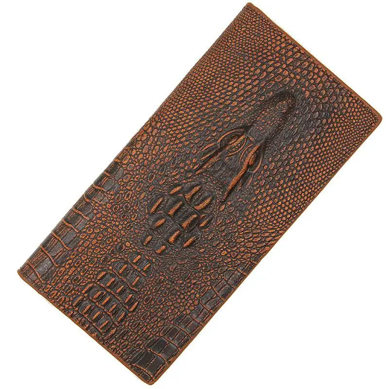 Men's Wallets Alligators Carteras Thin Mens Wallet PU Leather Clutch Made of Crocodile Pattern Long Purse Portafoglio Uomo