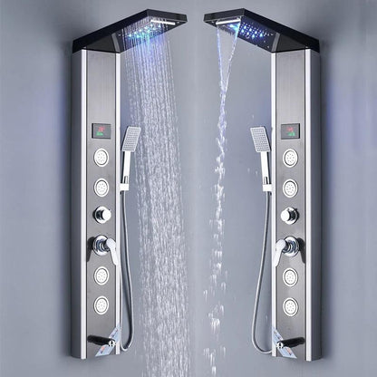 Luxury LED Shower Panel SPA Massage Jet Shower Faucet Bathroom Waterfall Rain Shower Column System Faucet Bathoom