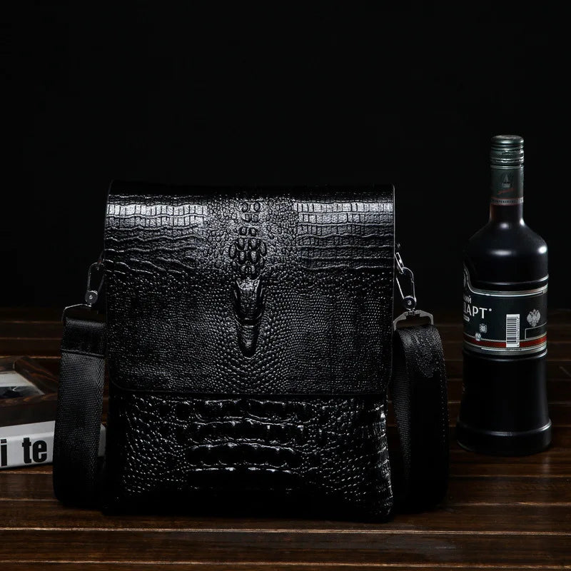 Luxury Brand Messenger Bag Men Leather Business Alligator Shoulder Bag Male Casual Satchel Crocodile Grain Crossbody Bag For Men