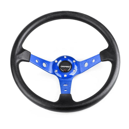 Auto Sport Drifting Steering Wheels 92mm Deep Dish Corn Universal Racing PU Leather Steering Wheel 350mm 14inch Aluminum Alloy