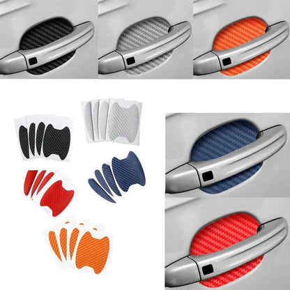 4-Piece Carbon Fiber Car Door Handle Protective Stickers - Urbizia