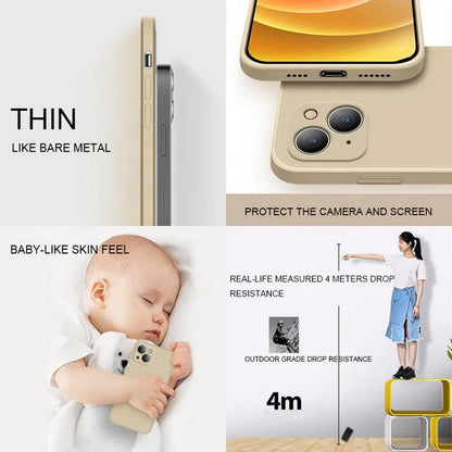 Shockproof Liquid Silicone Case for iPhone Slim TPU Cover