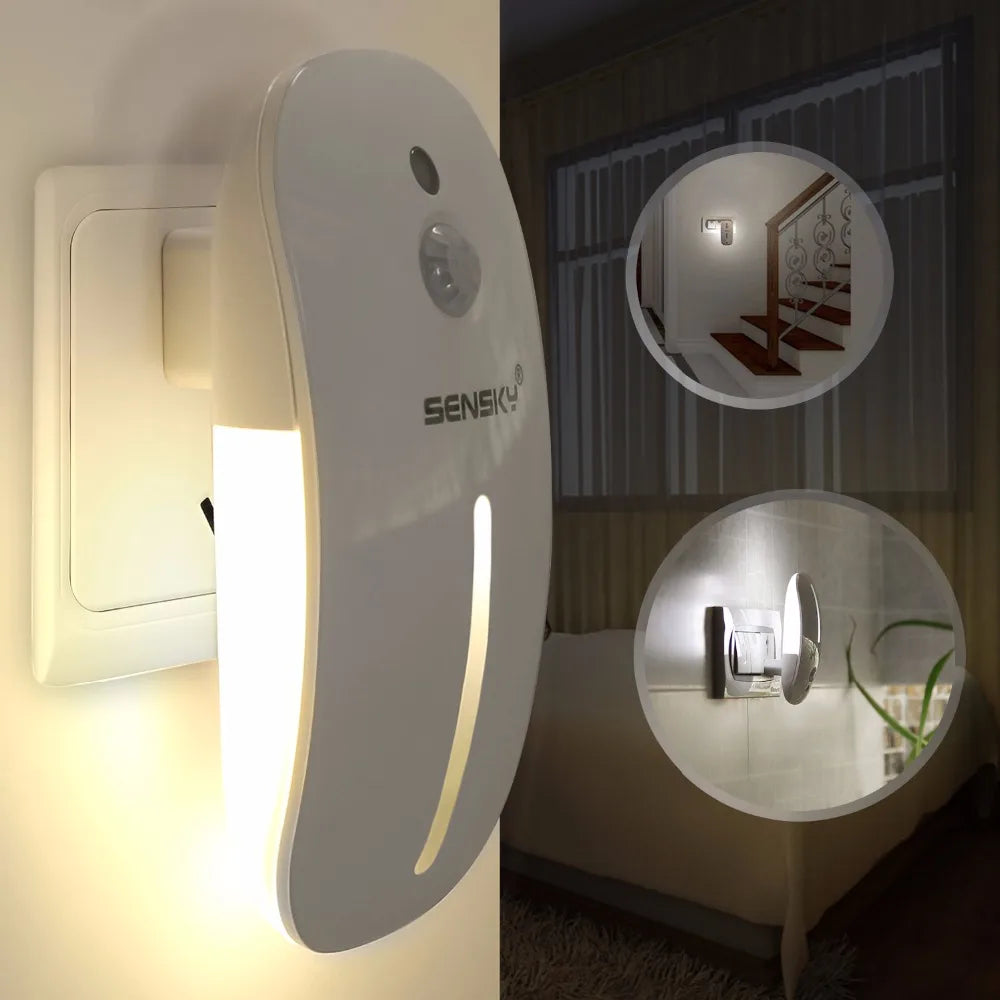 SENSKY  Motion Sensor LED Night Light US PLUG  EU PLUG UK PLUG  For Hallway Pathway