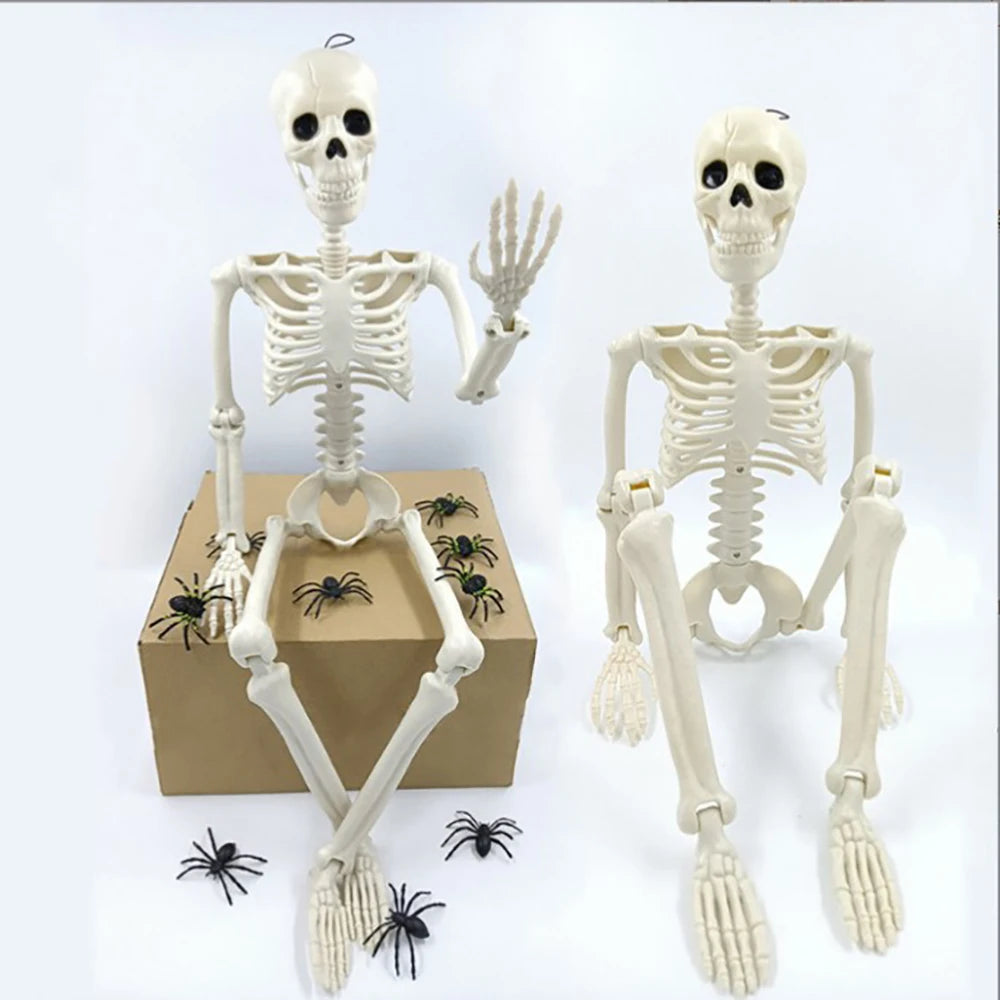Halloween Decorations Posable Human Skeleton – Fake Bone Horror Prop for Spooky Décor