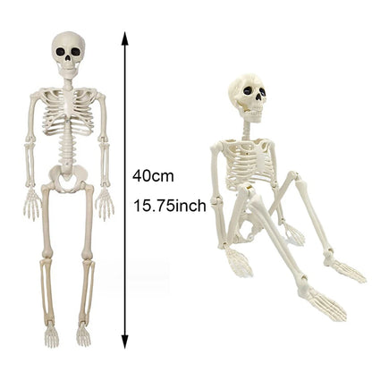 Halloween Decorations Posable Human Skeleton – Fake Bone Horror Prop for Spooky Décor
