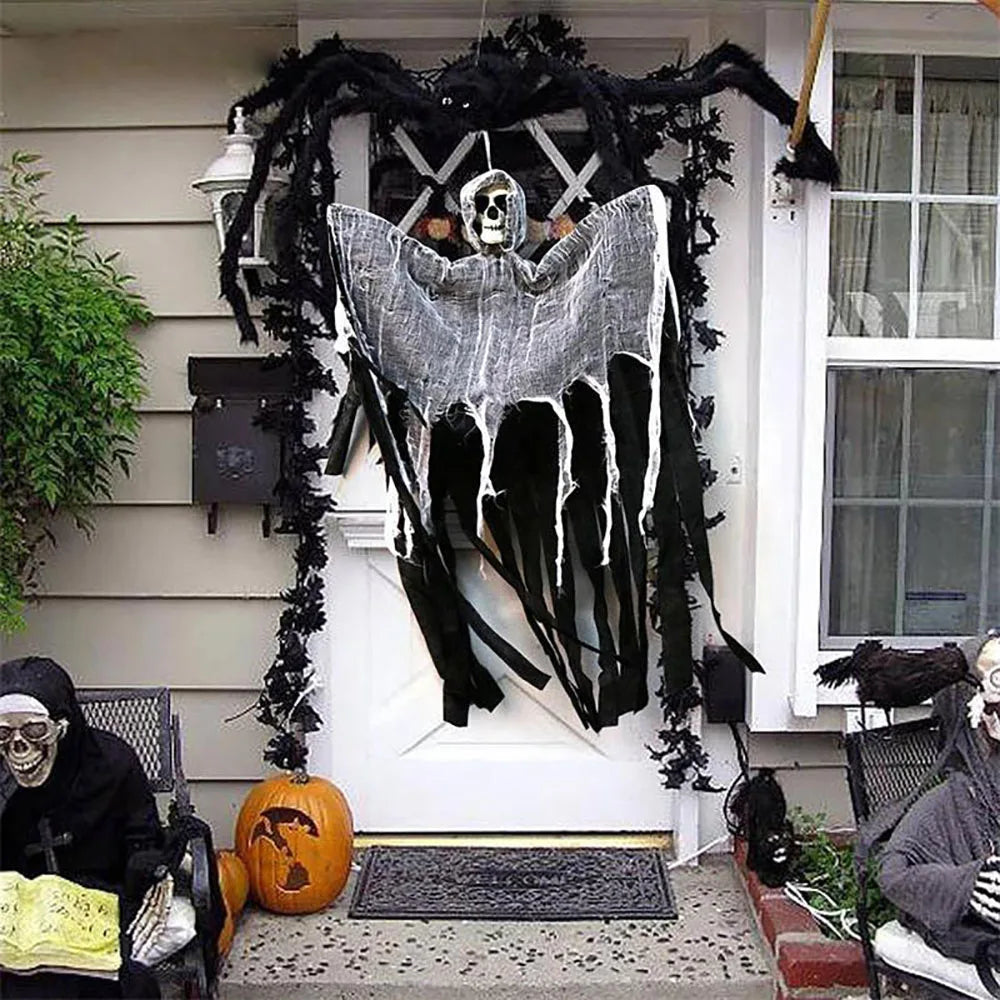 Halloween Skeleton Pendant – Hanging Ghost Skull Gauze Decoration