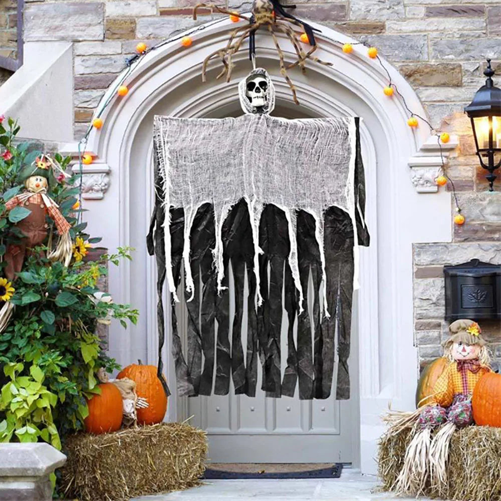 Halloween Skeleton Pendant – Hanging Ghost Skull Gauze Decoration