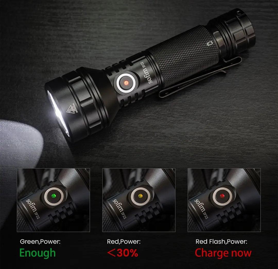 SOFIRN IF22A TIR Optics 2100lm LED Flashlight Rechargeable 21700 USB C Powerful EDC Light Torch Outdoor Lantern for Fish