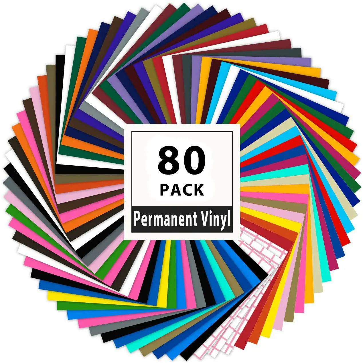 HTVRONT Permanent Adhesive Vinyl Bundle 12' X 12' Adhensive Vinyl Sheets and Transfer Tape Sets for Party Decoration, Stiker