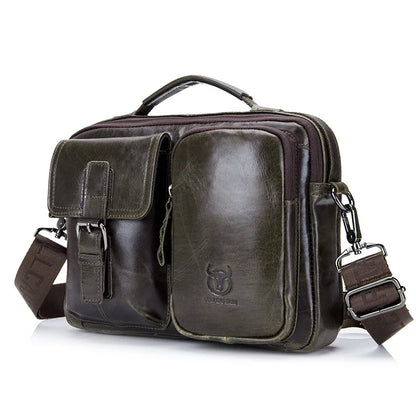BULLCAPTAIN New Genuine Leather Men Crossbody Bag Male Briefcase Messenger Bag Casual Business Briefcase Style Men Shoulder Bag