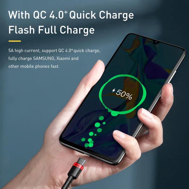 Baseus 100W USB C to USB Type C Cable for MacBook Pro Quick Charge 4.0 Fast Charging For iPhone 17 16 15 Pro Max Charge Cable