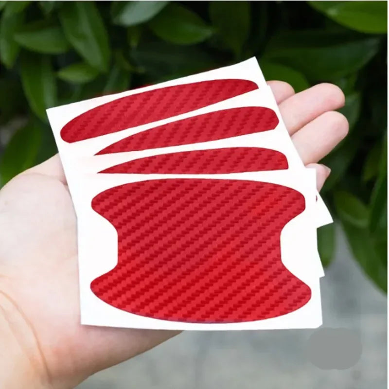 4-Piece Carbon Fiber Car Door Handle Protective Stickers - Urbizia
