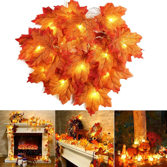 Maple Leaf LED Light String Garland