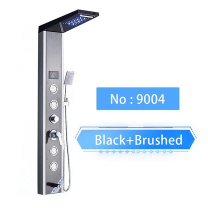 Luxury LED Shower Panel SPA Massage Jet Shower Faucet Bathroom Waterfall Rain Shower Column System Faucet Bathoom