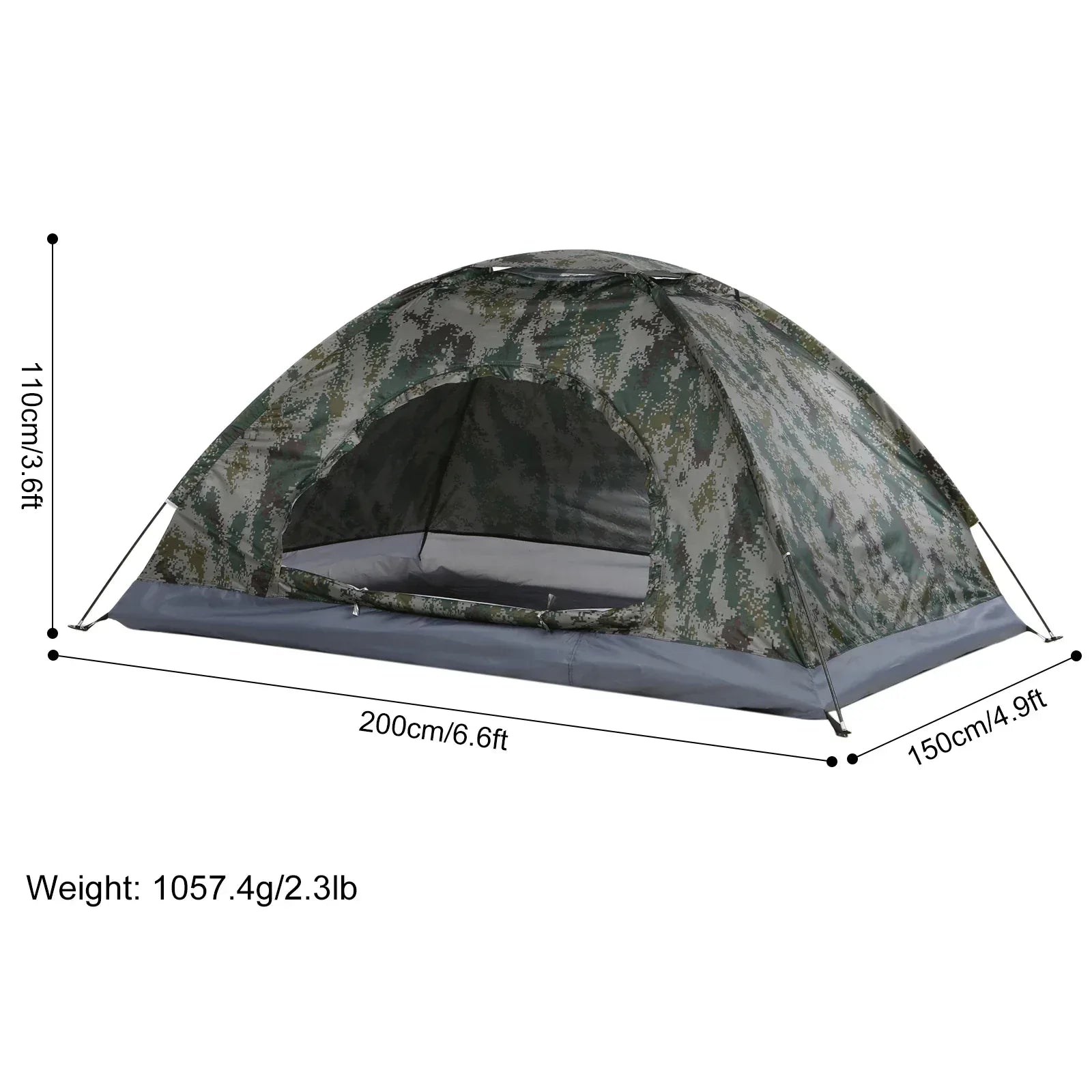Tomshoo 1/2 Person Ultralight Camping Tent Single Layer Portable Hiking Tent Anti-UV Coating UPF 30+ for Outdoor Beach Fishing - Urbizia