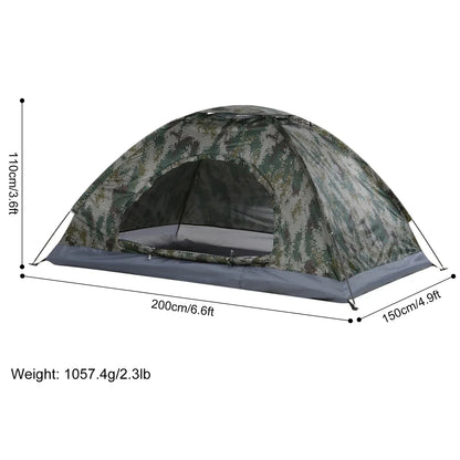 Tomshoo 1/2 Person Ultralight Camping Tent Single Layer Portable Hiking Tent Anti-UV Coating UPF 30+ for Outdoor Beach Fishing - Urbizia