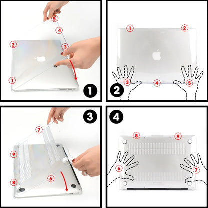 Glitter MacBook Hard Shell Case Cover 11–16 Inch