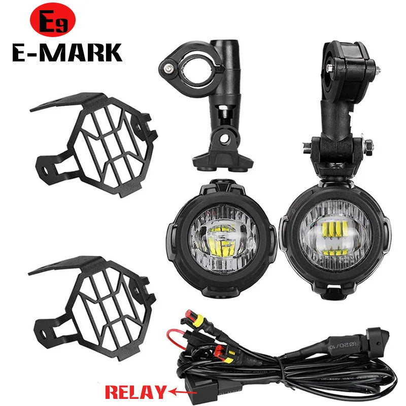 For R1250GS ADV Motorcycle LED Fog Lights F800GS R 1250 GS LC Auxiliary Fog Light Assemblie For Yamaha MT07 MT09 E9 Mark