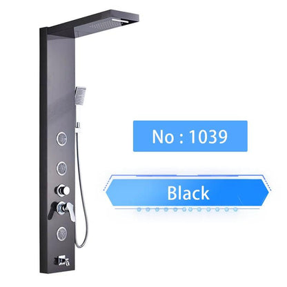 Luxury LED Shower Panel SPA Massage Jet Shower Faucet Bathroom Waterfall Rain Shower Column System Faucet Bathoom
