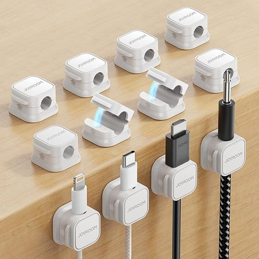 JOYROOM Magnetic Cord Holder – 12 Pack Adjustable Cable Organizer Clips - Urbizia