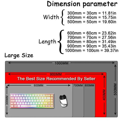 Large Gray Extended Gaming Mouse Pad XXL Desk Mat