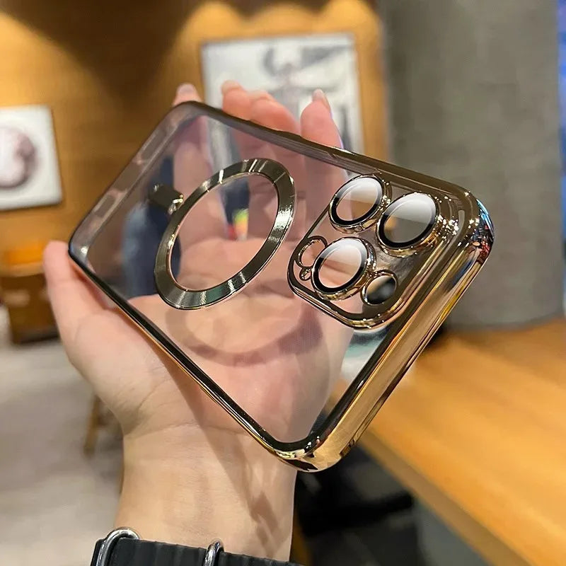 Luxury Magnetic Clear iPhone Case Wireless Charging