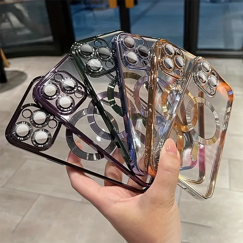 Luxury Magnetic Clear iPhone Case Wireless Charging