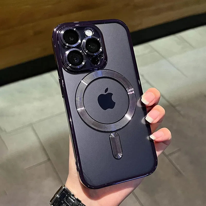 Luxury Magnetic Clear iPhone Case Wireless Charging