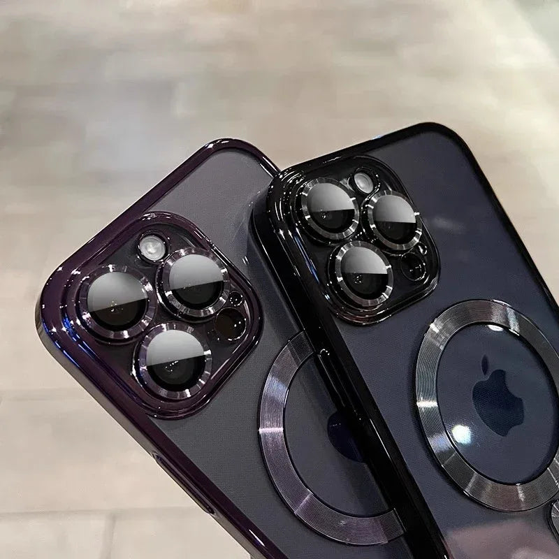 Luxury Magnetic Clear iPhone Case Wireless Charging