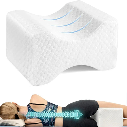 Memory Foam Leg & Knee Pillow with Side Sleeping Belt