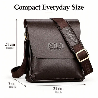 Men's PU Leather Shoulder Bag – Business Crossbody Satchel