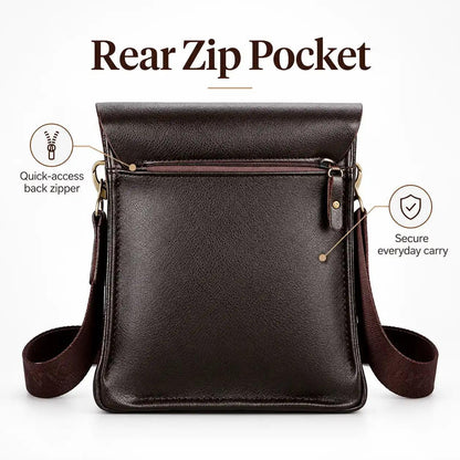 Men's PU Leather Shoulder Bag – Business Crossbody Satchel